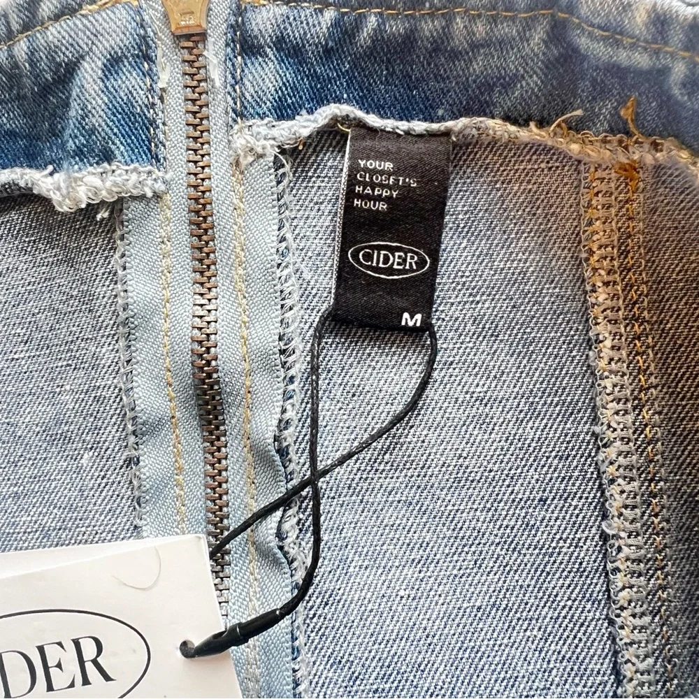 Cider Denim Dress  Strapless Light Blue size M - Picture 8 of 10